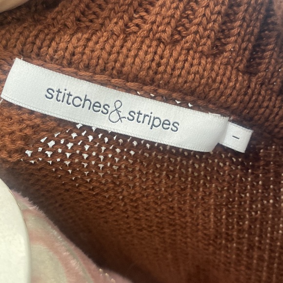Stitches & Stripes Loose Fit Brown Knit Marine Sweater Size S/M - Picture 3 of 4